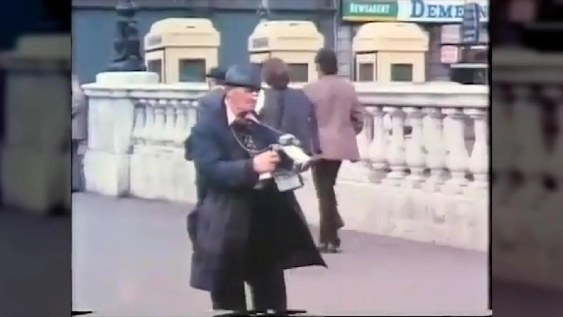 Man on bridge